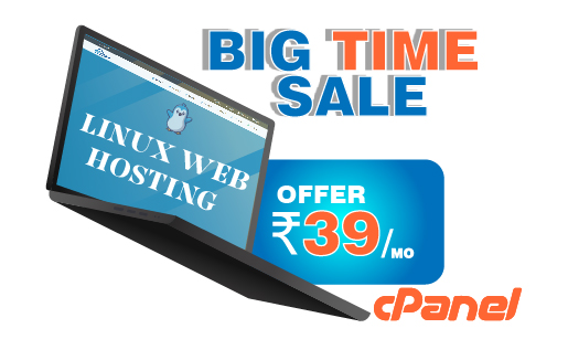 Big-Time Sale  Starts at ₹ 39/mo on Linux Hosting cPanel 